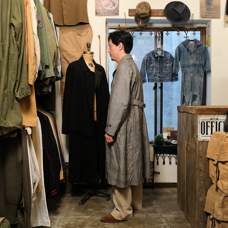 1930's FRENCH GRAY DENIM COAT