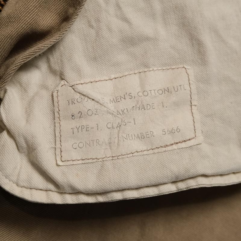 1960's U.S.ARMY COTTON KHAKI TROUSERS