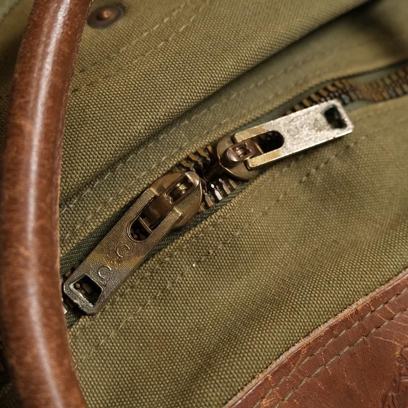 1970's GOKEYS CANVAS LEATHER BOSTON BAG