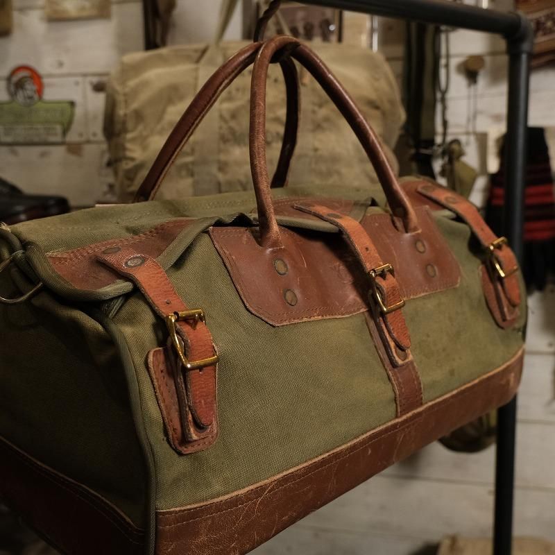 1970's GOKEYS CANVAS LEATHER BOSTON BAG