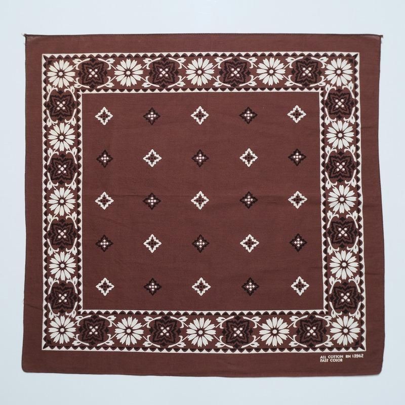 1960's FAST COLOR BANDANA (BROWN)