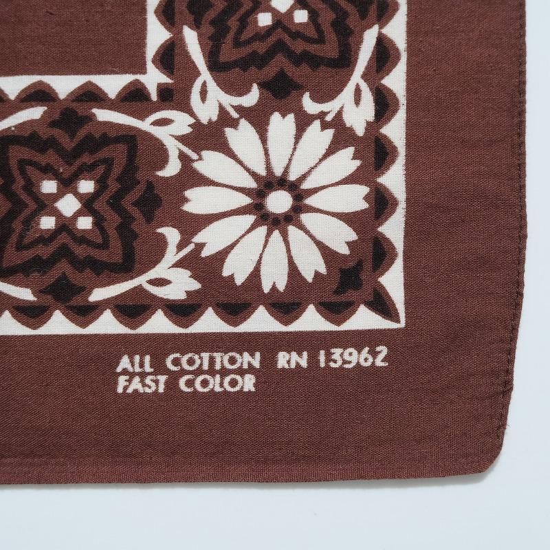 1960's FAST COLOR BANDANA (BROWN)