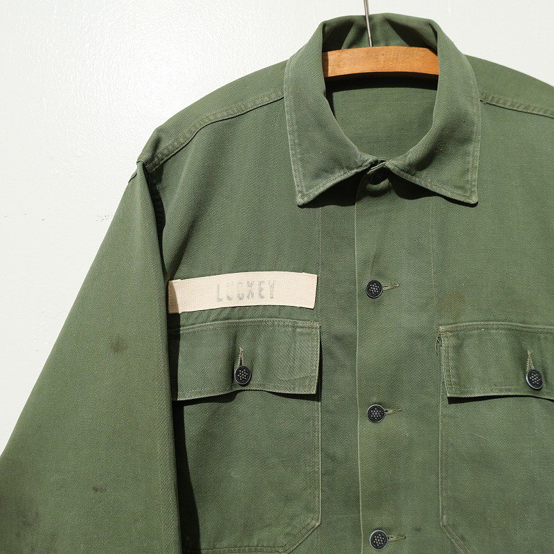 1950's U.S.ARMY COTTON SATEEN UTILITY SHIRT (13 STAR BUTTON)