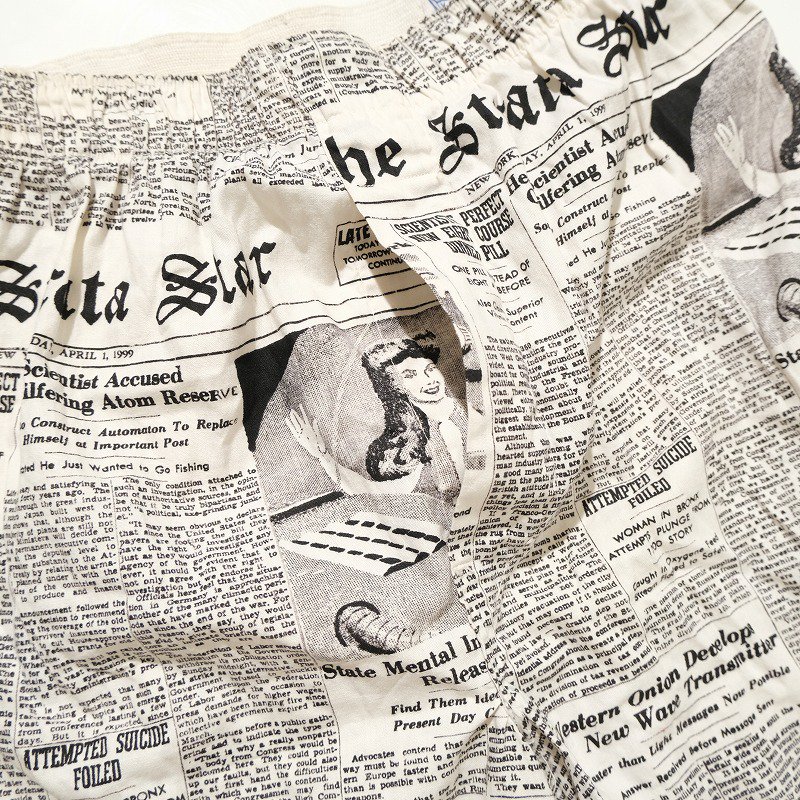 1960's VARSITY NEWSPAPER BOXERS SHORTS