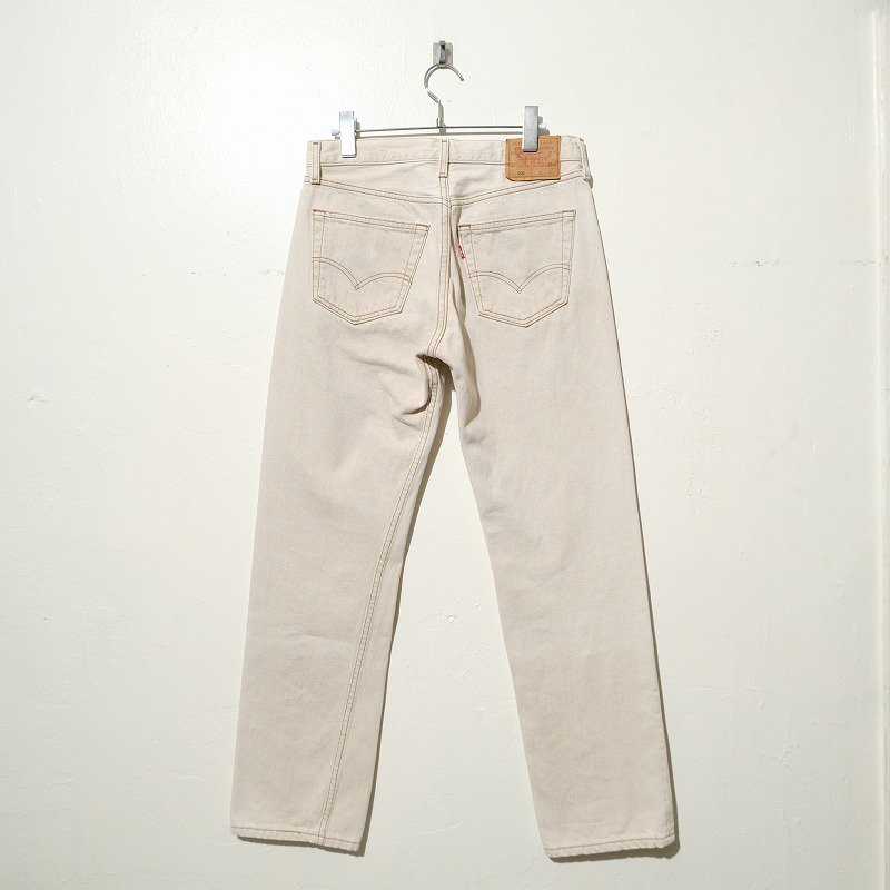 1990's LEVI'S 501 KHAKI OFF WHITE DENIM PANTS
