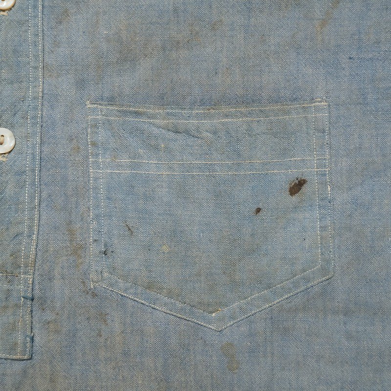 1910's DEFIANCE CHAMBRAY PULLOVER WORK SHIRT
