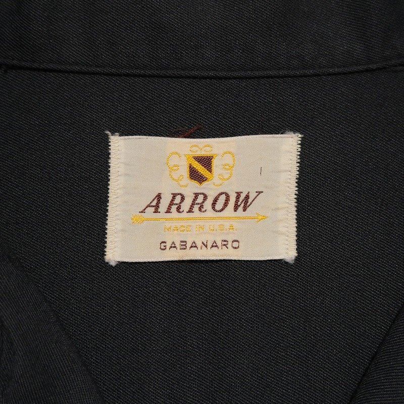 1950's ARROW BLACK RAYON BOX SHIRT