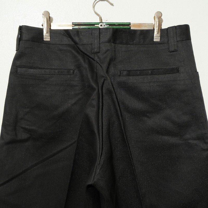 1960's BLACK COTTON SLIM TAPERED PANTS