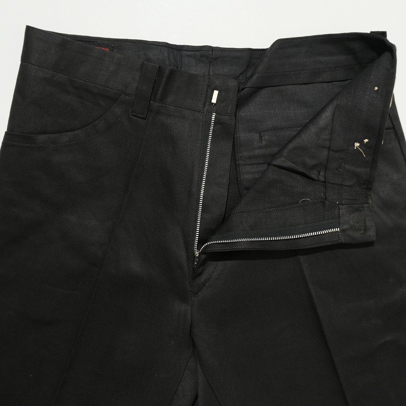 1960's BLACK COTTON SLIM TAPERED PANTS