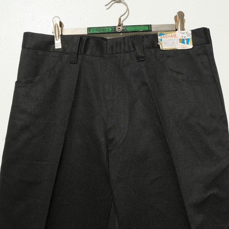 1960's BLACK COTTON SLIM TAPERED PANTS