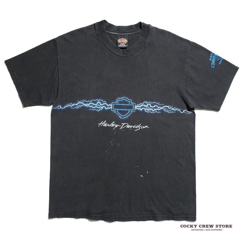 2000's HARLEY DAVIDSON T-SHIRT (BLUE LIGHTNING)