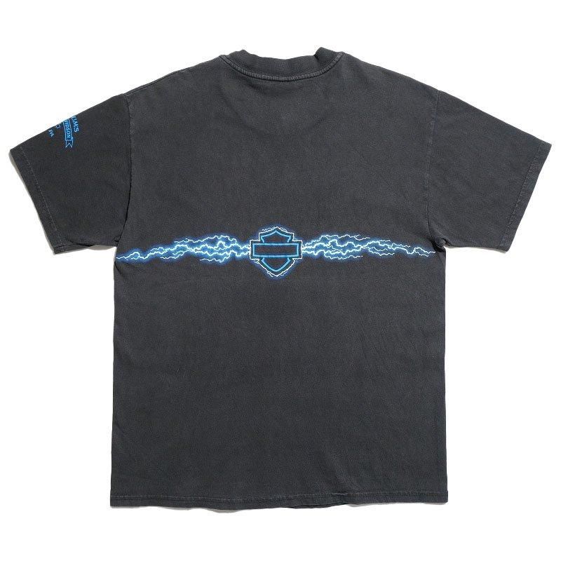 2000's HARLEY DAVIDSON T-SHIRT (BLUE LIGHTNING)