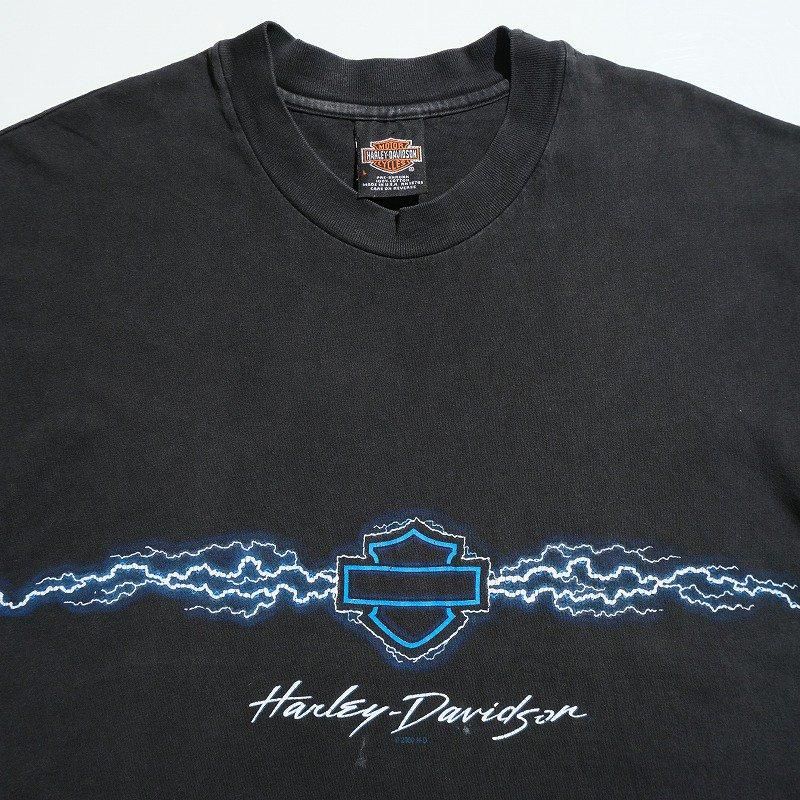 2000's HARLEY DAVIDSON T-SHIRT (BLUE LIGHTNING)