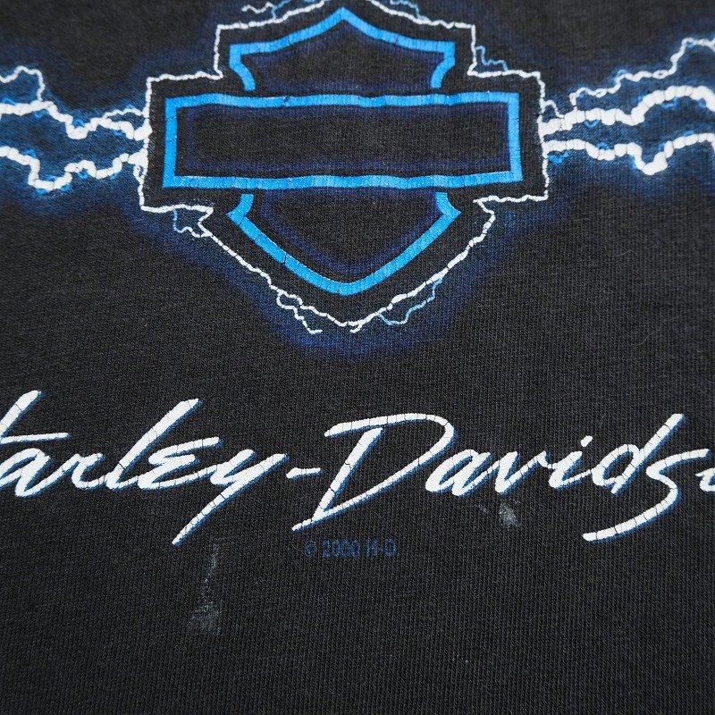 2000's HARLEY DAVIDSON T-SHIRT (BLUE LIGHTNING)
