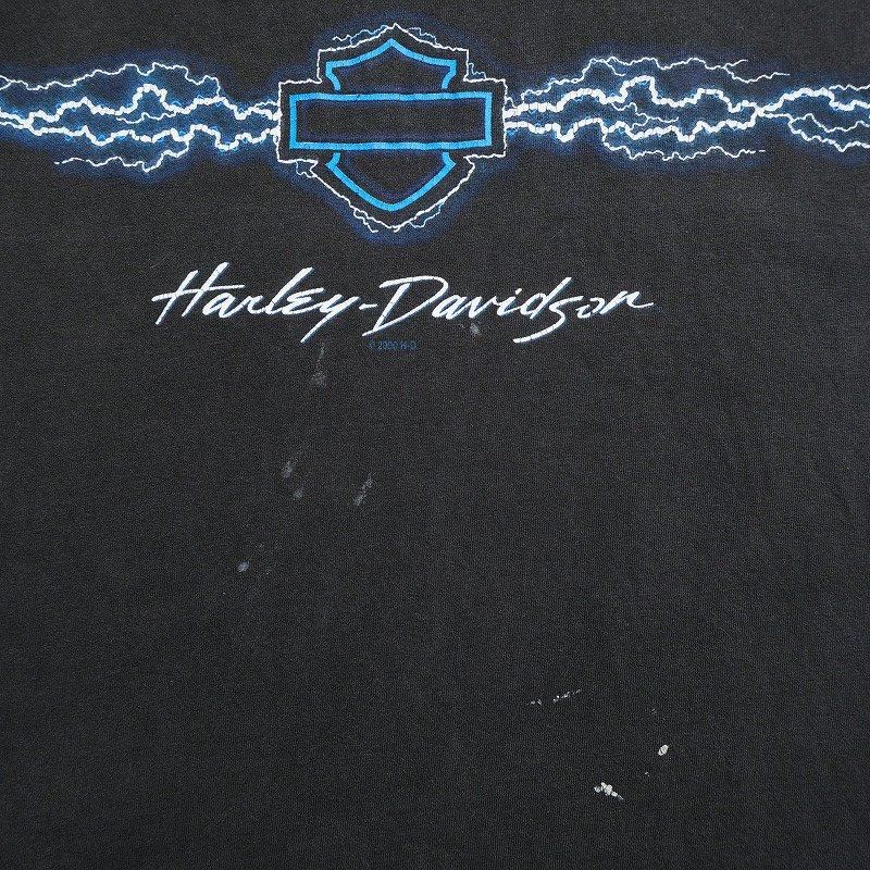 2000's HARLEY DAVIDSON T-SHIRT (BLUE LIGHTNING)