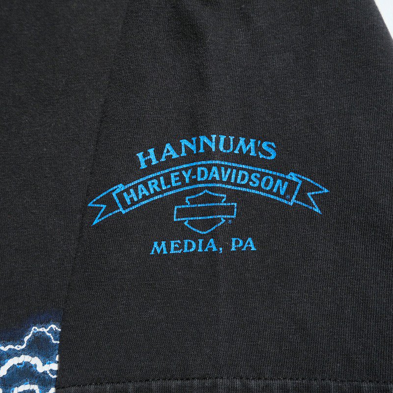 2000's HARLEY DAVIDSON T-SHIRT (BLUE LIGHTNING)