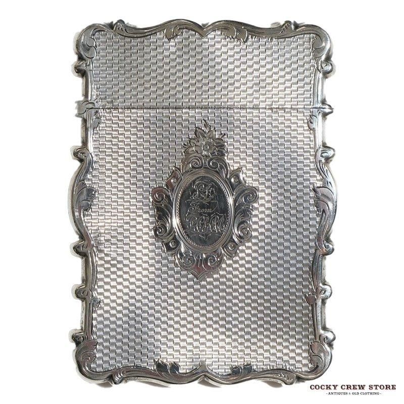 1870's ANTIQUE SILVER CARD CASE
