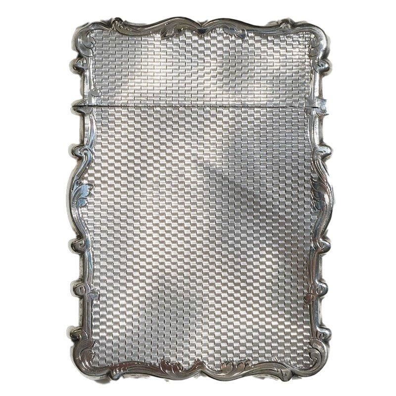 1870's ANTIQUE SILVER CARD CASE