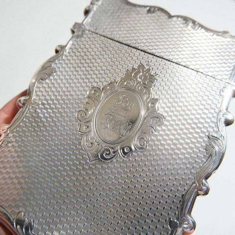 1870's ANTIQUE SILVER CARD CASE