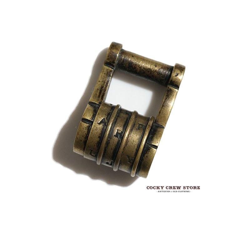 ANTIQUE BRASS ALPHABET COMBINATION PADLOCK