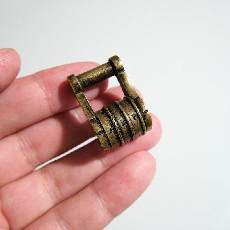 ANTIQUE BRASS ALPHABET COMBINATION PADLOCK