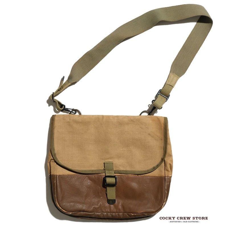 1930's CANVAS LEATHER SHOULDER BAG