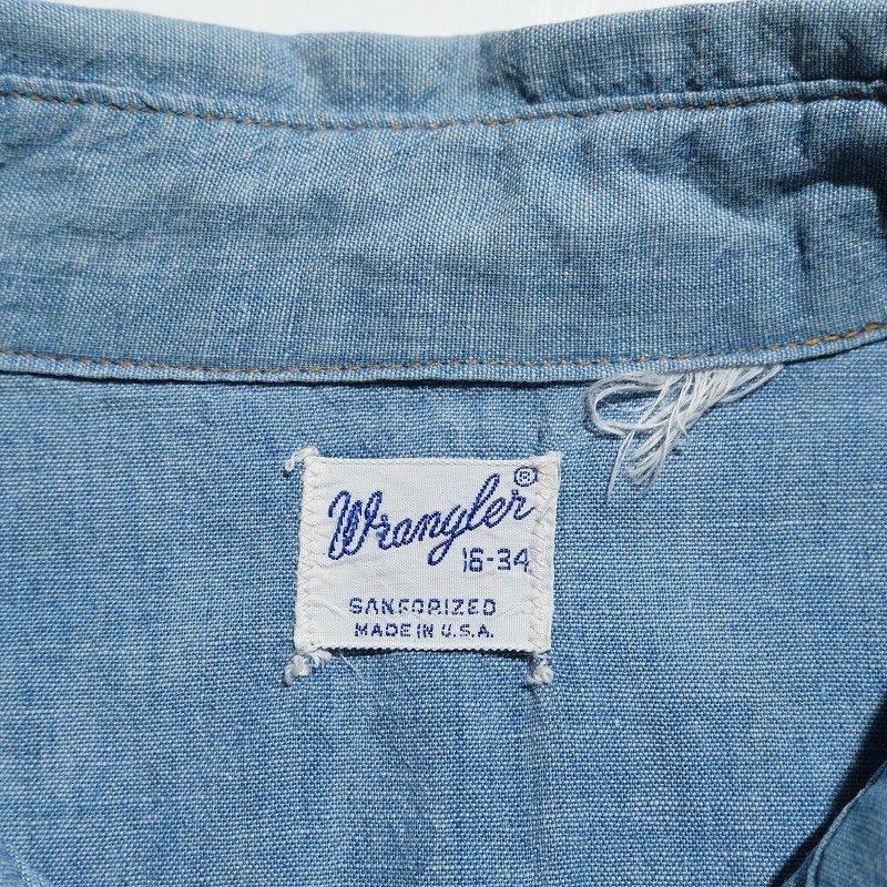 1960's WRANGLER CHAMBRAY WESTERN SHIRT