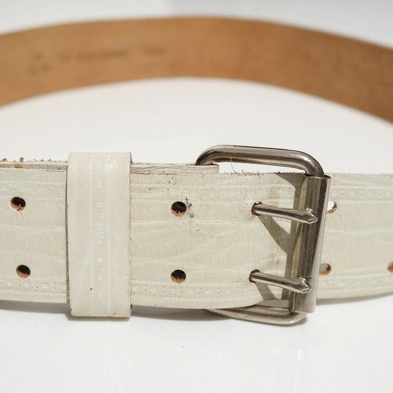 1950's WHITE COWHIDE BELT