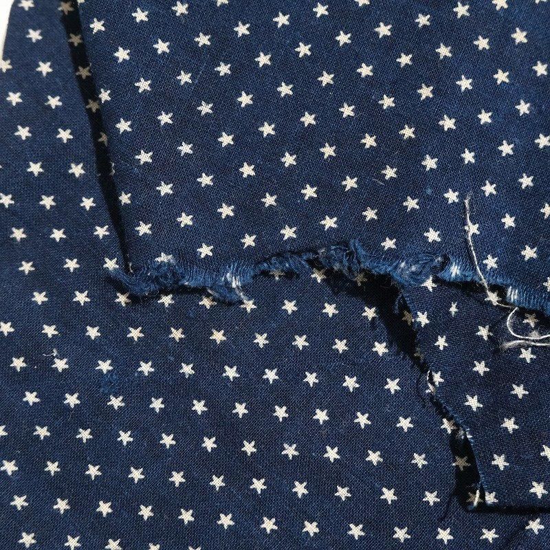 1910's ANTIQUE INDIGO STAR DOT FABRIC