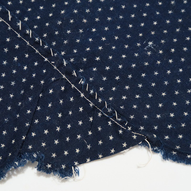 1910's ANTIQUE INDIGO STAR DOT FABRIC