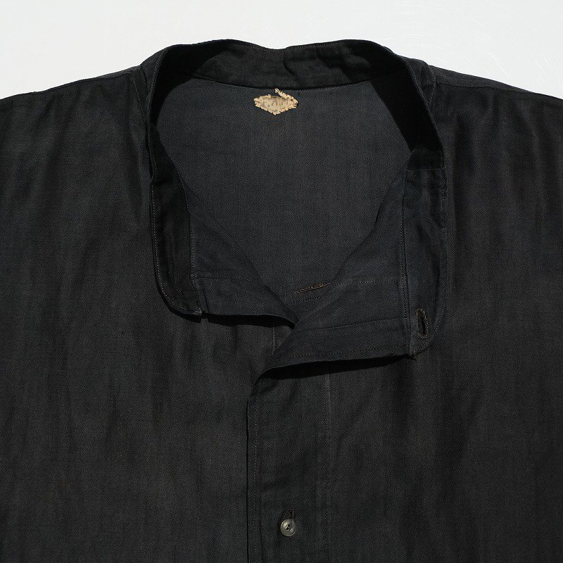 1900's FRENCH BLACK COTTON SATEEN SHIRT