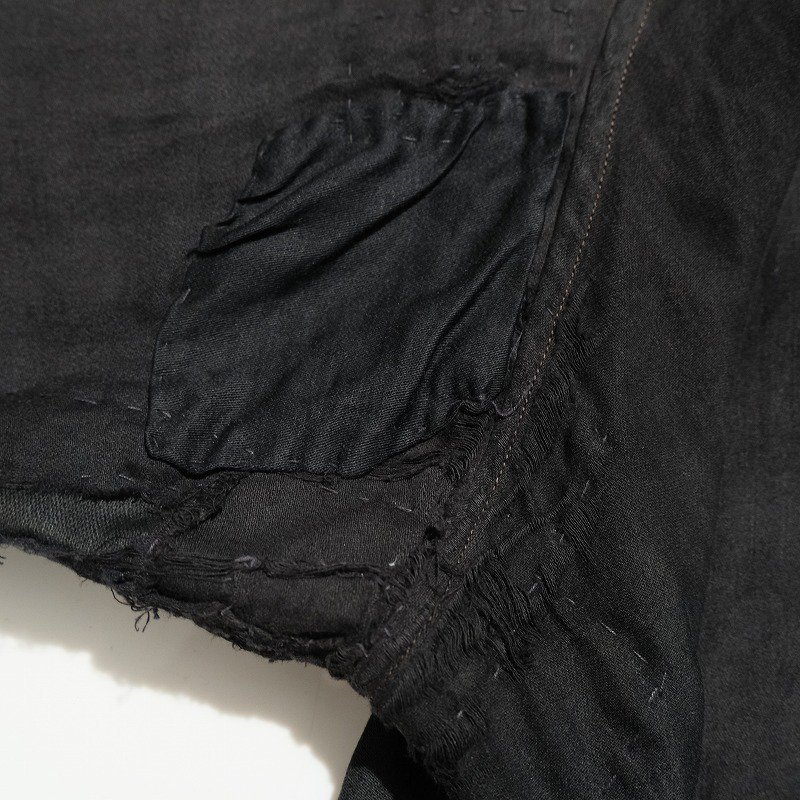 1900's FRENCH BLACK COTTON SATEEN SHIRT