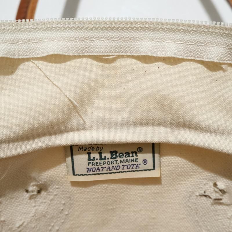 1980's L.L.BEAN LEATHER HANDLE TOTE BAG