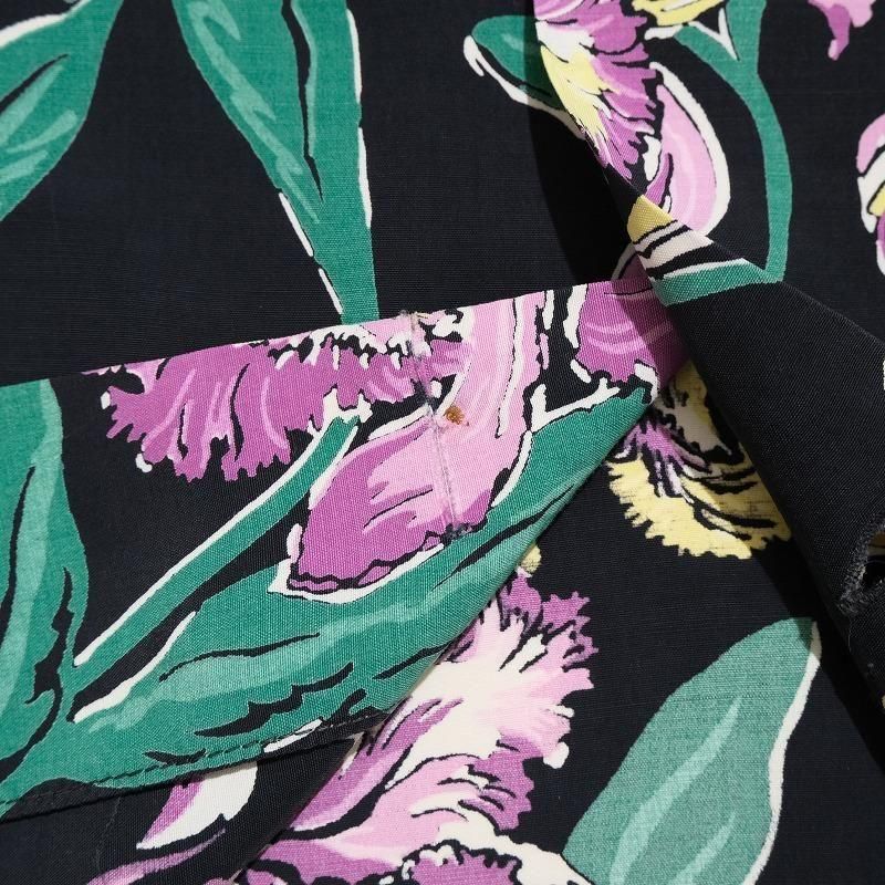 1940's LAUHALA FLOWER / BOTANICAL PATTERN HAWAIIAN SHIRT