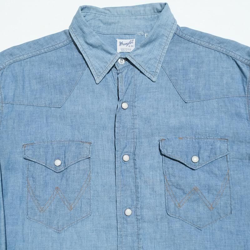 1960's WRANGLER CHAMBRAY WESTERN SHIRT