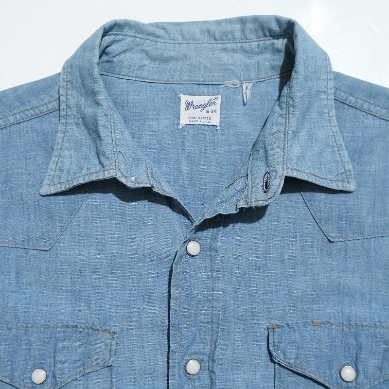 1960's WRANGLER CHAMBRAY WESTERN SHIRT