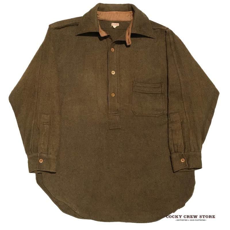 1910's CUSTOM MADE PULLOVER WORK SHIRT (RARE FABRIC)