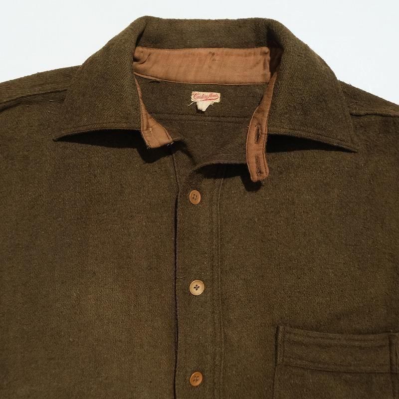 1910's CUSTOM MADE PULLOVER WORK SHIRT (RARE FABRIC)