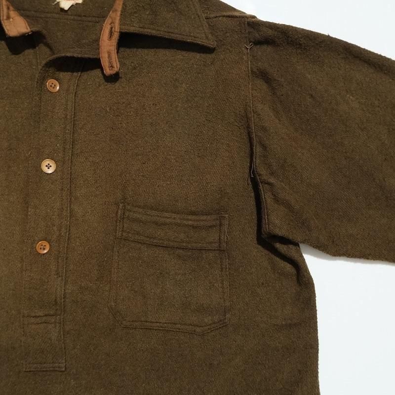 1910's CUSTOM MADE PULLOVER WORK SHIRT (RARE FABRIC)