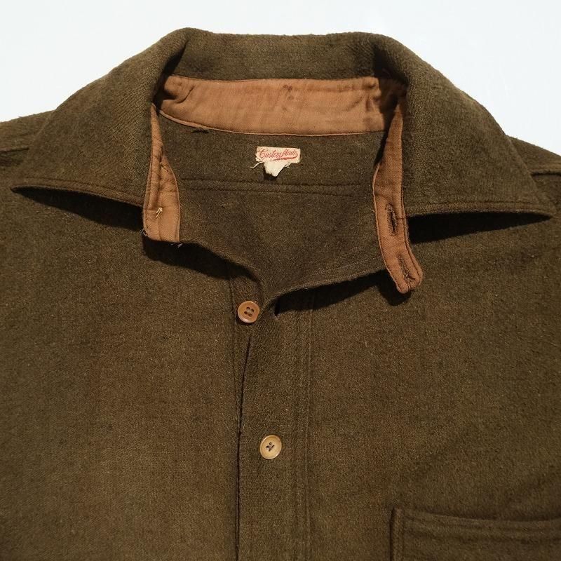 1910's CUSTOM MADE PULLOVER WORK SHIRT (RARE FABRIC)