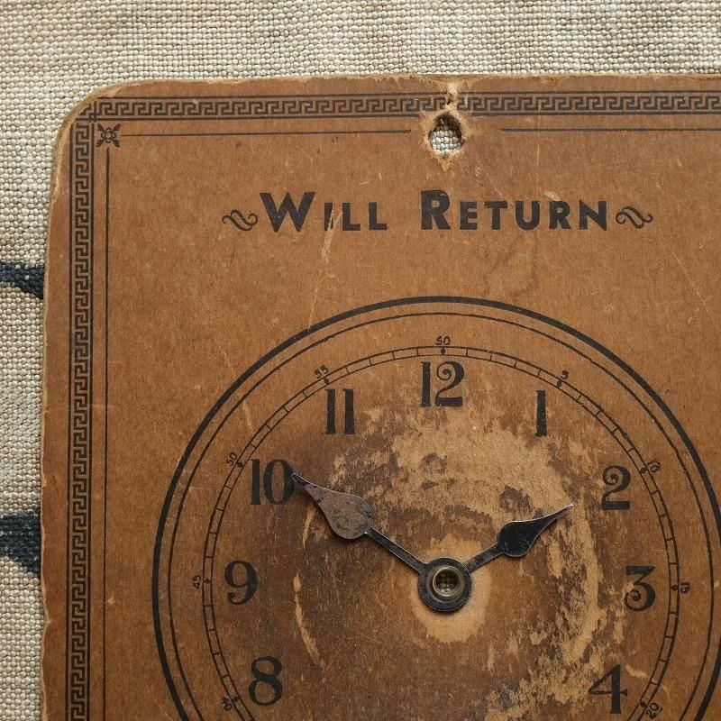 1920's WILL RETURN SIGN