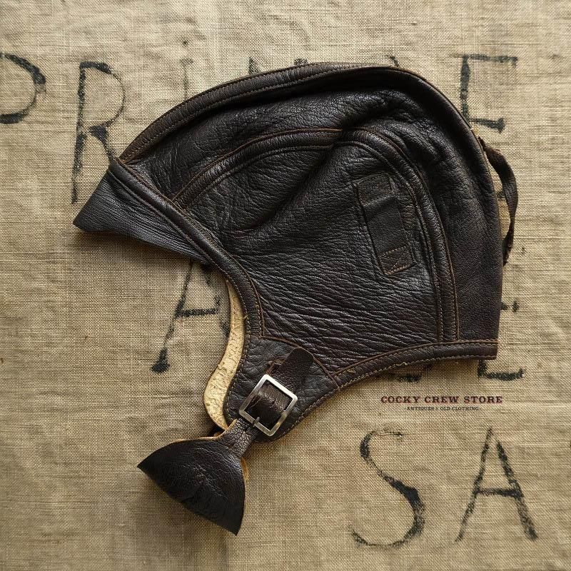 1940's U.S.NAVY NAF LEATHER FLIGHT CAP