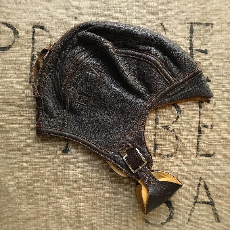 1940's U.S.NAVY NAF LEATHER FLIGHT CAP