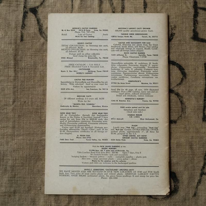 1970's CACTUS AND SUCCULENT JOURNAL