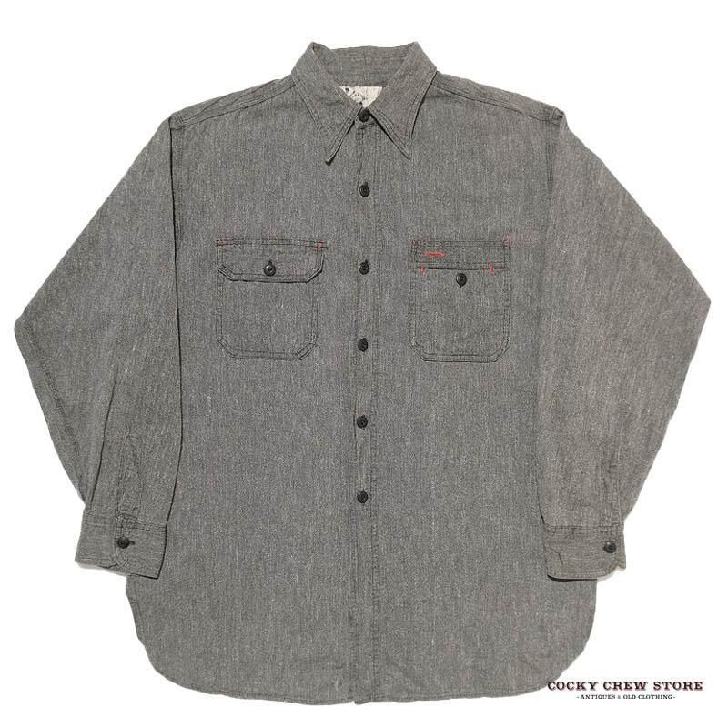 1940's BLACK CHAMBRAY WORK SHIRT