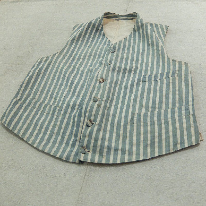 1890's1900's Chambray Stripe Waistcoat