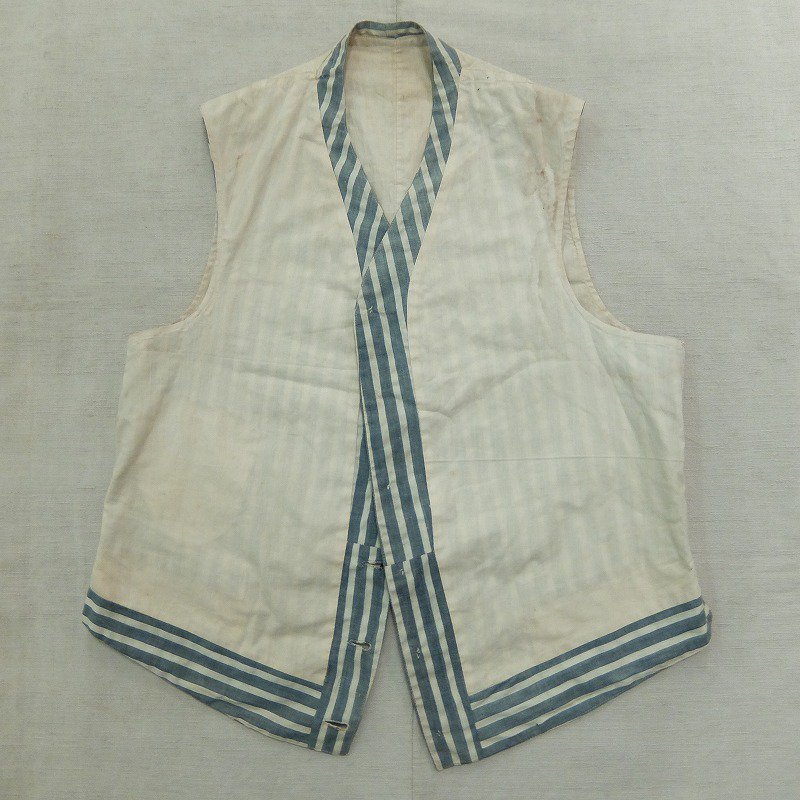 1890's〜1900's Chambray Stripe Waistcoat