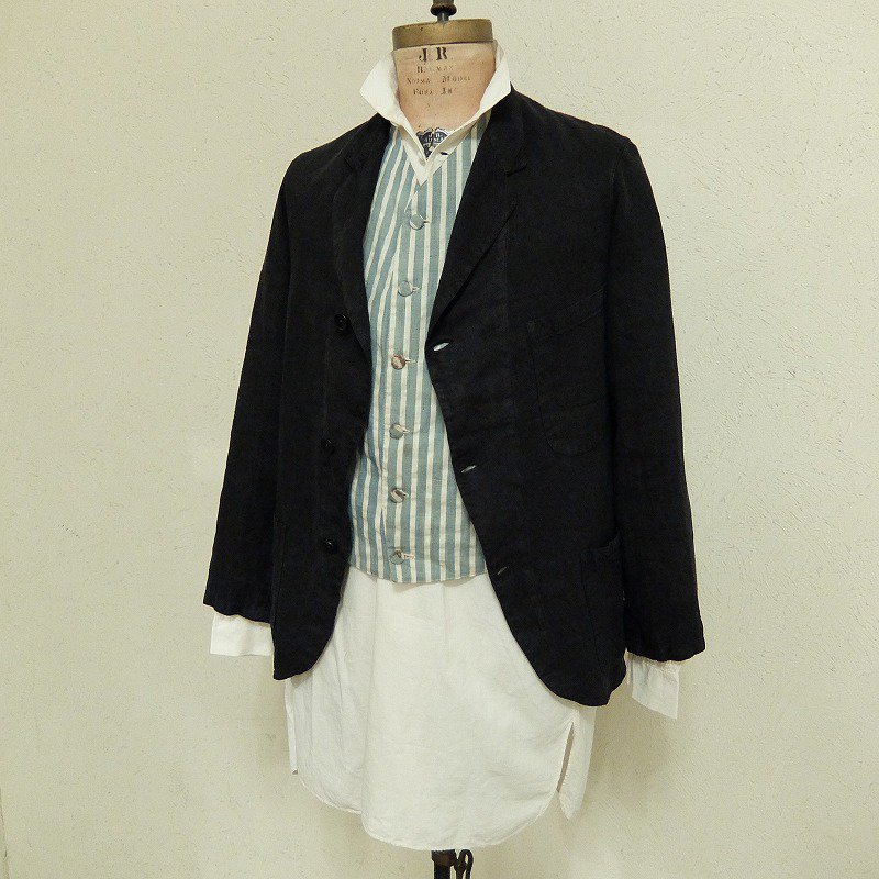 1890's〜1900's Chambray Stripe Waistcoat