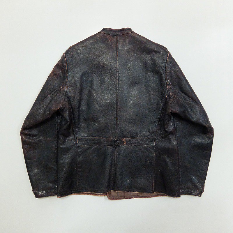 1910's～1920's French Double Breasted Leather Jacket - Cocky Crew