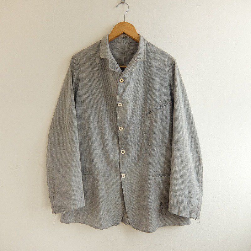 1890's1900's FRENCH Hound's Tooth Check Farmers Jacket